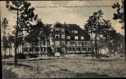 Ak Ostseebad Niendorf Timmendorfer Strand, Erholungsheim der Post- und Telegr. Beamten