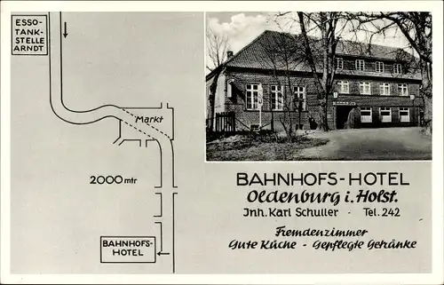Ak Oldenburg in Holstein, Bahnhofs Hotel