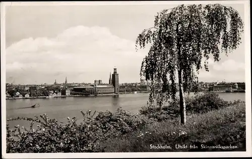 Ak Stockholm Schweden, Utsikt fran Skinnarviksparken