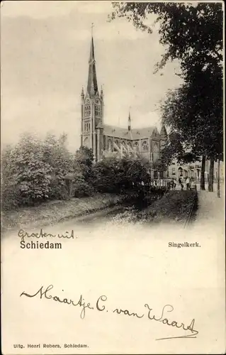 Ak Schiedam Südholland Niederlande, Singelkerk