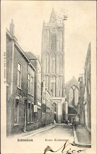 Ak Schiedam Südholland Niederlande, Korte Kerkstraat