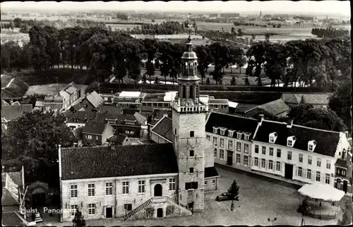 Ak Hulst Zeeland Niederlande, Panorama, Kirche