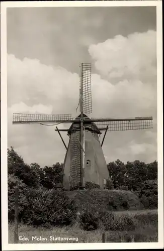 Ak Ede Gelderland Niederlande, Molen Stationsweg