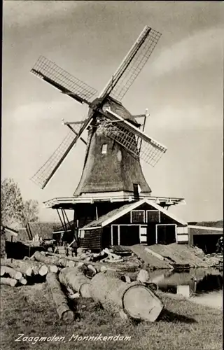 Ak Monnikendam Waterland Nordholland Niederlande, Zaagmolen