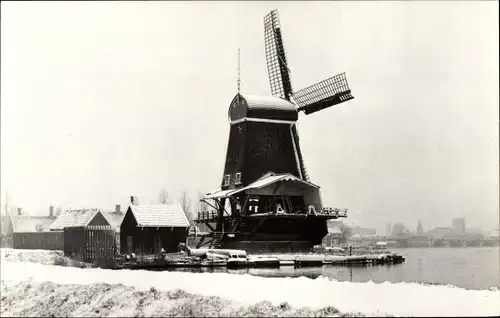 Ak Zaanse Schans Zaandam Zaanstad Nordholland, Zaagmolen De Poelenburg