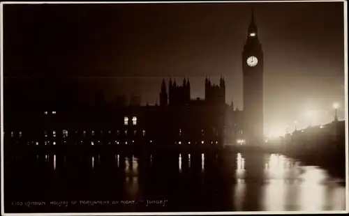 Ak London City England, Houses of Parliament at Night