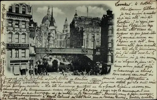 Ak London City England, Ludgate Circus