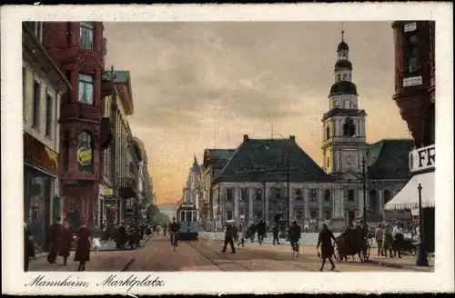 Ak Mannheim in Baden Württemberg, Marktplatz