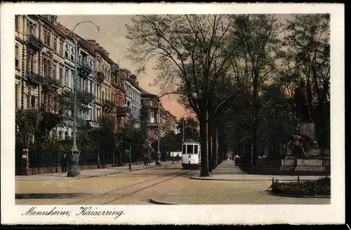 Ak Mannheim Baden Württemberg, Kaiserring, Straßenbahn