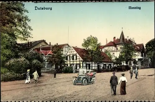 Ak Duisburg im Ruhrgebiet, Monning. Straßenpartie, Oldtimer