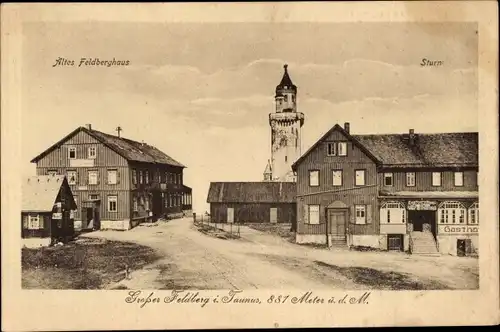 Ak Niederreifenberg Schmitten im Taunus, Großer Feldberg, Altes Feldberghaus, Turm