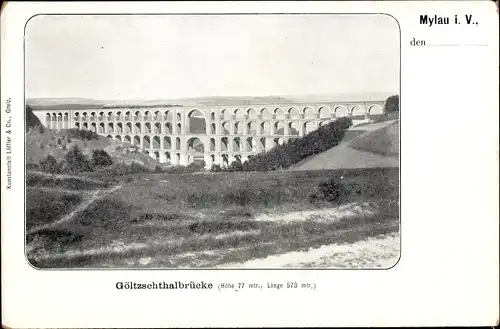 Ak Mylau Reichenbach im Vogtland, Göltzschtalbrücke, Gesamtansicht