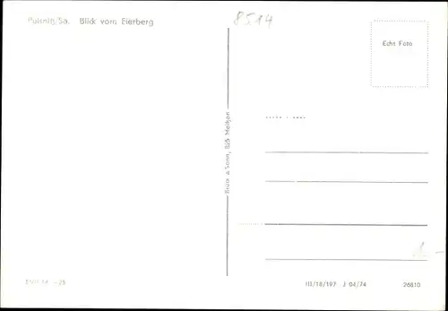 Ak Pulsnitz Sachsen, Blick vom Eierberg