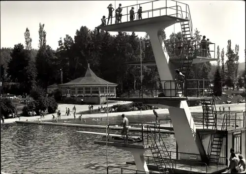 Ak Auerbach im Vogtland, Waldbad