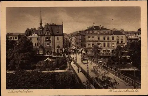 Ak Saarbrücken im Saarland, Louisenbrücke