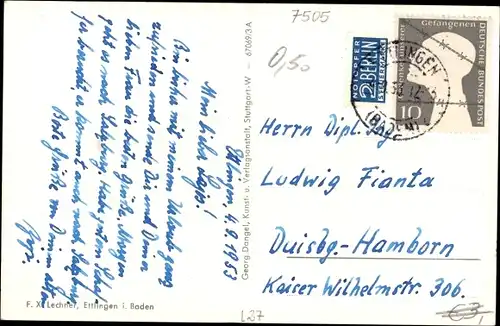 Ak Ettlingen in Baden, Rathaus