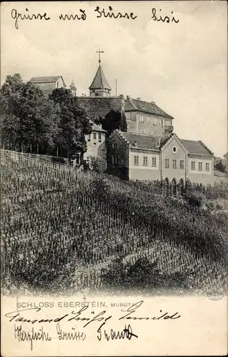 Ak Gernsbach im Schwarzwald, Schloss Eberstein, Murgtal