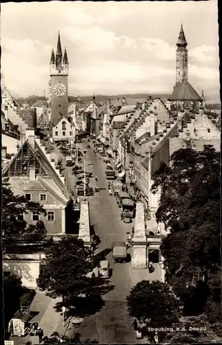 Ak Straubing an der Donau Niederbayern, Stadtplatz
