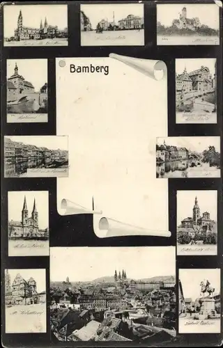 Ak Bamberg in Oberfranken, Denkmal, Stadtansichten