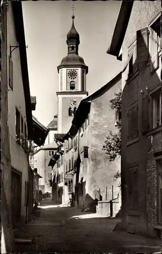 Ak Waldshut Tiengen am Hochrhein, Priestergasse, Kirche