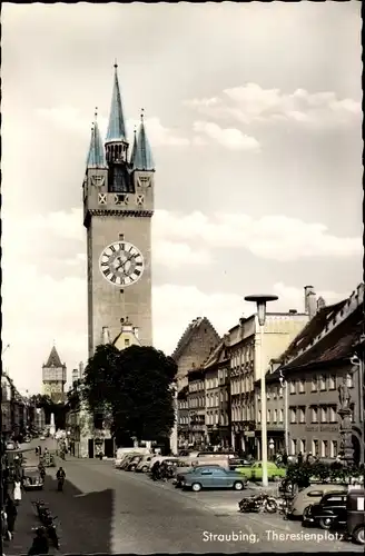 Ak Straubing an der Donau Niederbayern, Theresienplatz