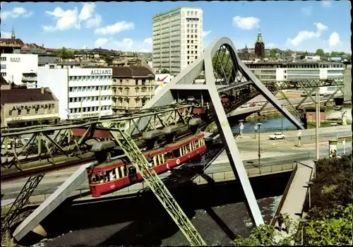 Ak Wuppertal in Nordrhein Westfalen, Stadtmitte, Schwebebahn