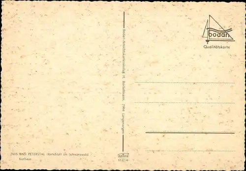 Ak Bad Peterstal Griesbach im Schwarzwald Baden,  Kurhaus, Gesamtansicht