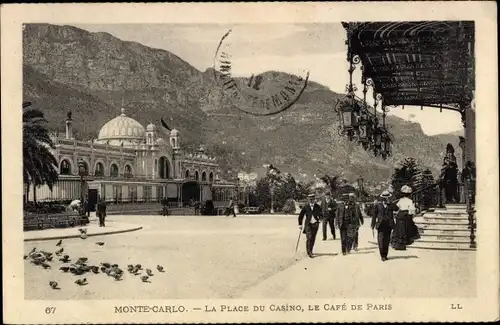 Ak Monte Carlo Monaco, Place du Casino, le Café de Paris