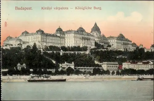 Ak Budapest Ungarn, Kiralyi var, Königliche Burg, Schiff