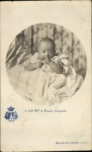 Ak Prinz Leopold von Belgien, Portrait als Baby