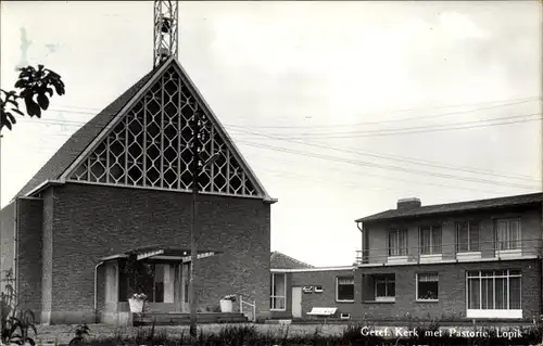 Ak Lopik Utrecht Niederlande, Geref. Kerk met Pastorie