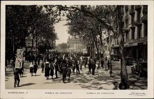 Ak Barcelona Katalonien Spanien, Rambla de Canaletes