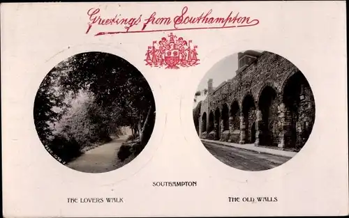 Ak Southampton Hampshire England, The Lovers Walk, The old Walls