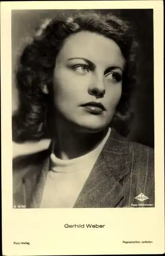 Ak Schauspielerin Gerhild Weber, Portrait, Ross Verlag A 3279 1