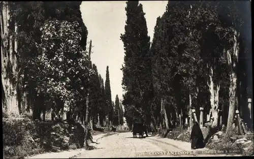 Ak Konstantinopel Istanbul Türkei, Cimetiere turc a Scutari, Friedhof, Frau