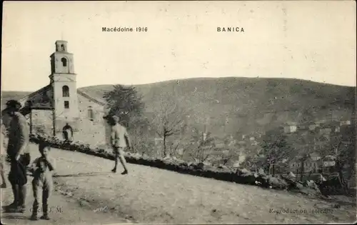 Ak Banica Mazedonien, Wegepartie, Kirche, Ort
