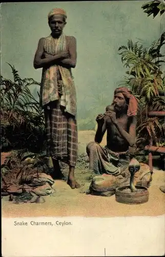 Ak Ceylon Sri Lanka, Snake Charmers, Schlangenbeschwörer