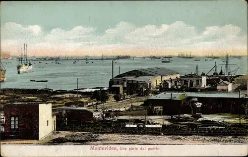 Ak Montevideo Uruguay, Une parte del puerto