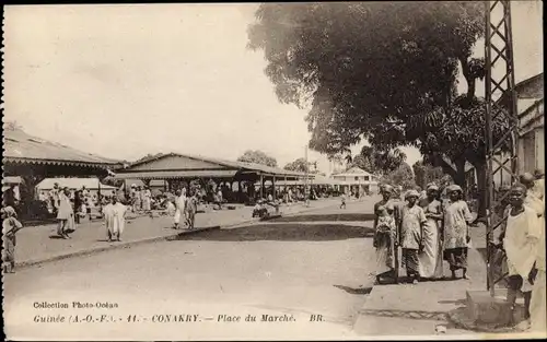 Ak Conakry Konakry Guinea, Place du Marché