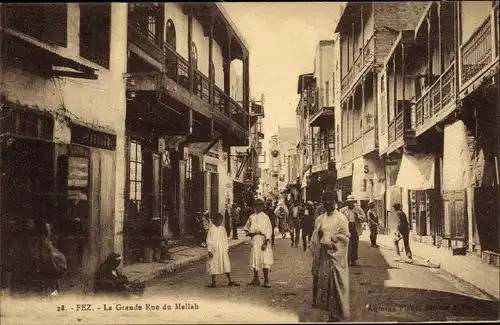Ak Fès Fez Marokko, La Grande rue du Mellah