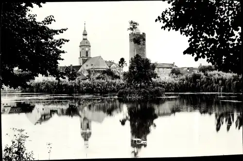 Foto Triptis in Thüringen, Kirche, Schlossturm, Teich