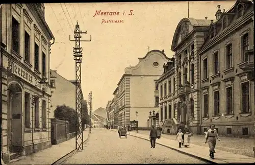 Ak Meerane in Sachsen, Poststraße, Meeraner Tageblatt