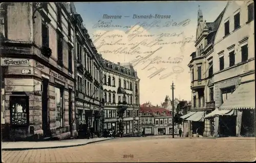Ak Meerane in Sachsen, Bismarckstraße, Geschäfte