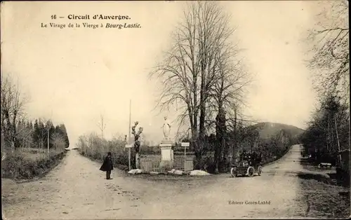 Ak Circuit d'Auvergne, Le Virage de la Vierge a Bourg Lastic