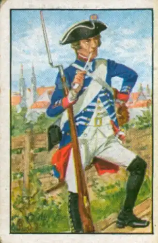 Sammelbild Deutsche Uniformen, Zeitalter Friedrichs des Großen, Serie 3 Bild 16 Inf. Rgt. v. Kalnein