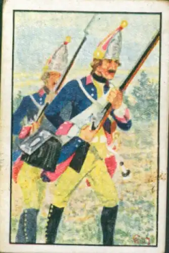 Sammelbild Deutsche Uniformen, Zeitalter Friedrichs des Großen, Serie 12 Bild 68 Inf. Rgt. Nr. 55