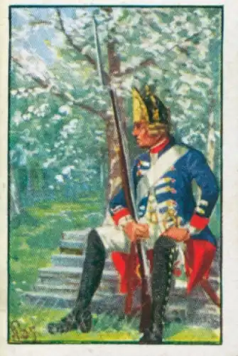 Sammelbild Deutsche Uniformen, Zeitalter Friedrichs des Großen, Serie 10 Bild 58 Inf. Rgt. Nr. 45