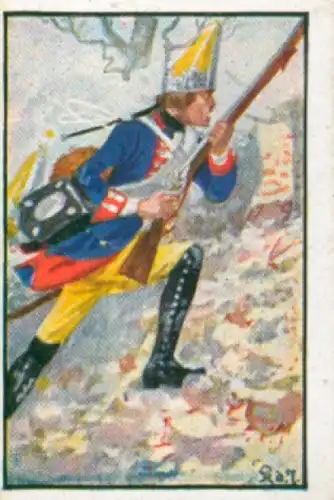 Sammelbild Deutsche Uniformen, Zeitalter Friedrichs des Großen, Serie 5 Bild 28 III. Batl. Regt.