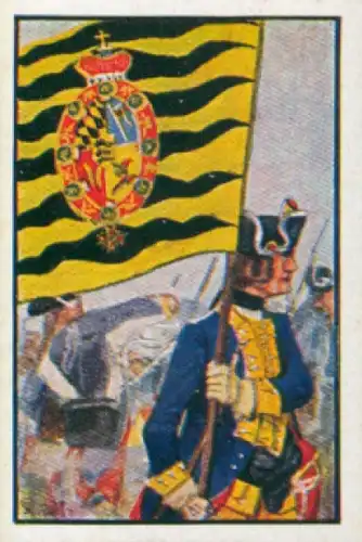 Sammelbild Deutsche Uniformen, Zeitalter Friedrichs des Großen, Serie 36 Bild 211 Inf. Rgt. Württem.