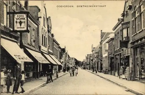 Ak Coevorden Drenthe, Bentheimerstraat, Foto Vonk